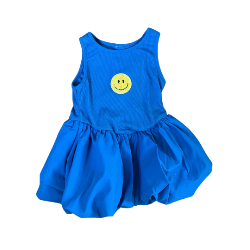 Vestido puff azul con gorro
