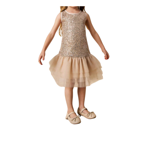 Vestido golden shimmer
