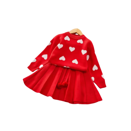 Conjunto rojo corazones