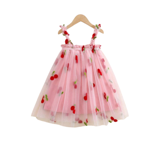 Vestido rosa cerezas