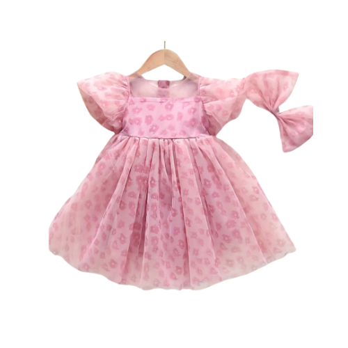 Vestido rosa con diadema