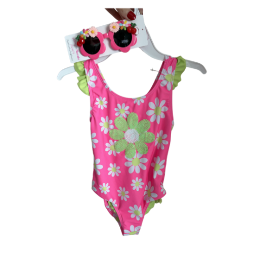 Traje de baño flor fosfo