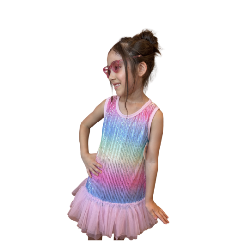 Vestido arcoiris pastel