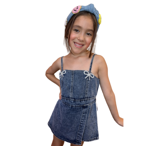Romper denim lazos